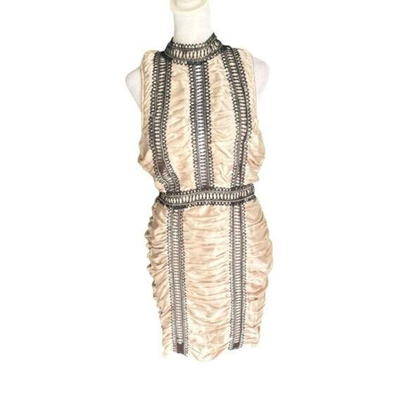 ASOS - NWT Satin Ruched High Neck Mini Dress Sz 6 - Picture 5 of 12